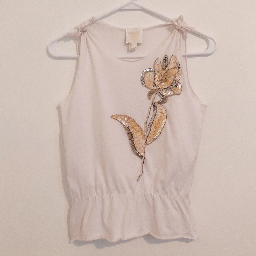Anna Sui beaded flower tank XS TK